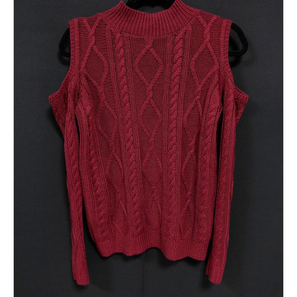Cloud Chaser Cable Knit Sweater Vest Red Sleeveless Crew Neck Women Size XS